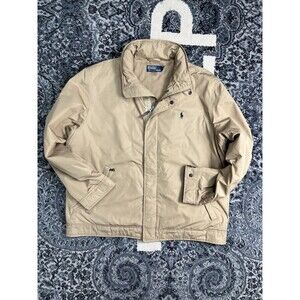 Vintage Polo Ralph Lauren men's fleece-lined windbreaker jacket Tan Size XL